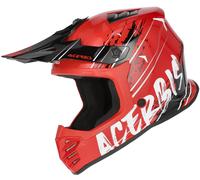 Acerbis Profile Scratch Casco de motocross juvenil, negro-blanco-rojo, tamaño S
