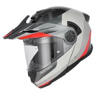 Acerbis Rider Logo Casco, Gris claro/rojo, Talla M (57/58)