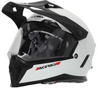 Acerbis Rider Solid Casco de motocross juvenil, Blanco, Talla Y/S (47/48)