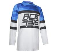 Acerbis Skyhigh Jersey de Motocross para niños, azul/gris, Talla S