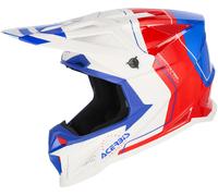Acerbis T711 Graphic Casco de motocross, blanco-rojo-azul, tamaño 2XL para Hombres