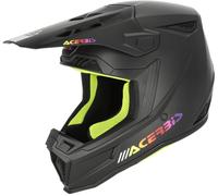 Acerbis Whoops Casco de motocross, negro mate/verde, Talla XS (53/54)