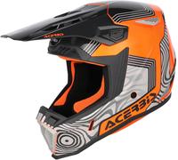 Acerbis Whoops Graphic Casco de motocross, Naranja/negro/gris, Talla XXL (63/64)