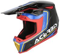 Acerbis Whoops Logo Casco de motocross, negro/azul/rojo/dorado/blanco, Talla M (57/58)