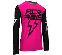 Acerbis X-Flex Blizzard Maillot de motocross, negro/rosa, Talla L