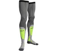Acerbis X-Leg Vented Pro Calcetines de rodilla de motocross, gris-amarillo, tamaño 2XL para Hombres