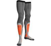 Acerbis X-Leg Vented Pro Calcetines de rodilla de motocross, gris-naranja, tamaño 2XL para Hombres