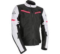 Acerbis X-Street Chaqueta textil de moto para mujer, negro-blanco-rosa, tamaño L