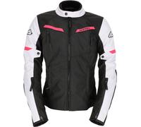 Acerbis X-Street Chaqueta textil de moto para mujer, negro-blanco-rosa, tamaño 2XL