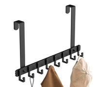 Acerca del gancho de la puerta - Ganchos de baño para toallas, ropa, abrigos, sombreros | Aluminio Negro Premium 51,5x15cm Corto 51,5x30cm, Se adapta a 3,5-4,5cm Puertas, Armario Dormitorio Dormitorio