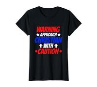 Acercarse a Cristiano con precaución Nombre Cristiano Personalizado Camiseta gráfica económica, Mujer, Negro, L