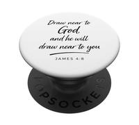 Acércate a Dios Santiago 4:8 Fe Relación Escritura Orar PopSockets PopGrip Adhesivo