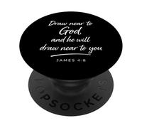 Acércate a Dios Santiago 4:8 Fe Relación Escritura Orar PopSockets PopGrip Adhesivo
