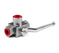 Acero al carbono 3-Way Ball Valve NPT1/2 Zinc Plated(NPT3/4) | 7250 PSI Max pressure, L-hole flow control, oil compatible, industrial grade safety, resistente sellado