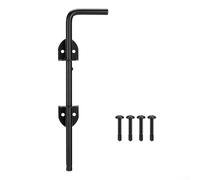 Acero al carbono negro para pestillo de puerta de perno de bastón, barra de caída de 12 pulgadas para valla de madera al aire libre y hardware de seguridad de doble puerta, montaje vertical