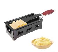 Acero al carbono Queso Melter 18cm Calentador de velas portátil (negro) | Incluye 3 velas, calentamiento suave, llovizna de queso suave, temperatura de fusión constante