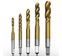 Acero de alta velocidad 1 unids espiral métrico mano grifo para madera aluminio hierro M5 M6 M8 rosca roscado ()