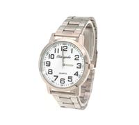 (Acero grande blanco) Relojes de lujo para amantes de la marca, reloj de cuarzo clásico simple, reloj