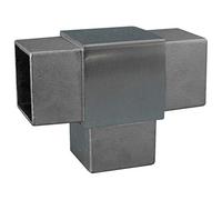 Acero Inox. Brida Guarniciones Tapas Conector Elementos Decorativos Arcos Material de Montaje Barandilla Pasamano - Pieza en T Tubo Cuadrado, Quadratrohr 40 x 40 x 2mm