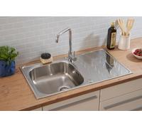 Acero Inox Fregadero Integrado Fregadero Cocina Lavabo 86 X 50CM respekta Miami