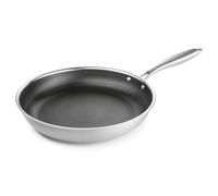 BRATmaxx Sartén de acero inoxidable, 20 cm, 3 capas, con estructura de panal, sartén y sartén universal