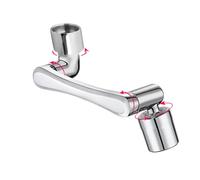 Acero inoxidable 1080° giratorio Faucet Extender, 2 modos de pulverización Universal Tap Nozzle with Aerator, Flexible Arm Bathroom Mixer & Kitchen Sprayer Extension (2 modos)