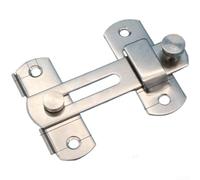 Acero inoxidable 180 Grado Puerta Pestillo Hebilla deslizante para puertas de madera Marcos Pet Cage Lock (Plata)