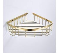Acero inoxidable 304 estante de pared de esquina con acabado de oro cepillado de gancho de 30 cm Juego de ducha de baño Solución de almacenamiento de baño con nización de espacios para salvar espacios