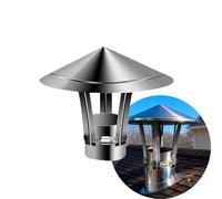 acero inoxidable 304 sombrerete de chimenea 5-30 cm, Chimenea tapantilluvia plateado Cono Superior cubierta de chimenea, horno Ventilación tubo de estufa Cubierta superior para Exterior chimenea con