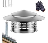 acero inoxidable 304 sombrerete de chimenea - resistente un la intemperie escape cubierta con malla malla exterior ventilación lluvia Guard Se adapta 250mm/9.84in tubo de estufa Rust-Resista