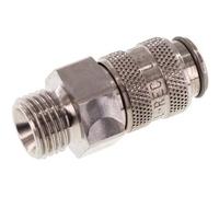 Acero inoxidable 316L DN 5 Acoplamiento de aire Enchufe G 1/4 pulgada Macho Doble cierre