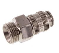 Acero inoxidable 316L DN 5 Acoplamiento de aire Enchufe G 3/8 pulgadas Macho Doble cierre