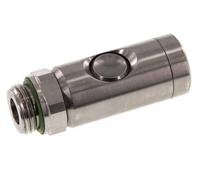 Acero inoxidable 316L DN 7.4 Enchufe de seguridad para acoplamiento de aire con botón pulsador G 1/2 pulgada Macho