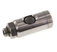 Acero inoxidable 316L DN 7.4 Enchufe de seguridad para acoplamiento de aire con botón pulsador G 1/4 pulg Macho