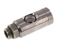Acero inoxidable 316L DN 7.4 Enchufe de seguridad para acoplamiento de aire con botón pulsador G 3/8 pulgadas Macho