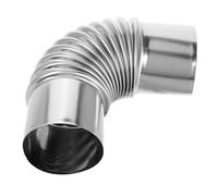 Acero Inoxidable Codo de 90 Grados para Tubo de Estufa | Accesorio para Chimenea, Diseño Ignífugo, Instalación Sencilla, Uso Interior y Camping, Color Plata