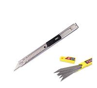 Acero inoxidable cúter Deli SK5 con 10 x 9 mm 30 ° Cuchillas - folierer de gráficos/Car Wrapping Knife - Cuchillo/pantalla/30 grados Cutter