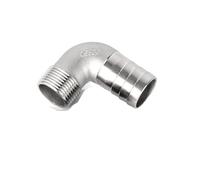 Acero Inoxidable de Codo de 90 Grados, 1/4 "3/8" 1/2 "3/4" 1 "BSPT Male 8/10/12/14/15/16/20/25/32 mmhose Barb Hosetil Code