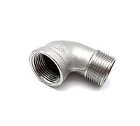 Acero Inoxidable de Codo de 90 Grados, 1/8 '' - 2''npt Male a Hembra Hilo304 Acero Inoxidable Codo 90 Grados DN6 - Conector de la Junta SS304 DN50 SS304 (Color: Hilo npt, tamaño: 1/2