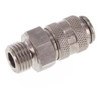 Acero inoxidable DN 5 Acoplamiento de aire Enchufe G 1/4 pulgada Macho Doble cierre