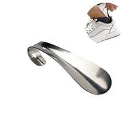 Acero inoxidable Duradero Calzado Cuerno Levantador Portátil Metal Mango largo Levantador 14.5cm Adecuado para todos Plata 1Pc