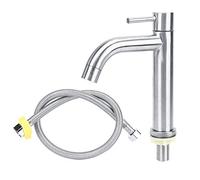Acero inoxidable duradero Superficie cepillada Lavabo Grifo de agua Cuarto de baño Grifo de agua fría Base gruesa