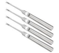 Acero Inoxidable Empujador de Cutículas Doble Punta, 4 Piezas V | Mango Antideslizante Texturizado, Corte Limpio de Pieles, Uso en Manicura y Preparación Inicial