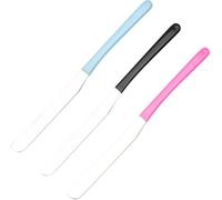Acero Inoxidable Espátula de Maquillaje 3 Piezas | Acabado Liso y Superficie Plana, Fácil Limpieza, Mejor Control de Agarre, para Blush y Colores de Uñas