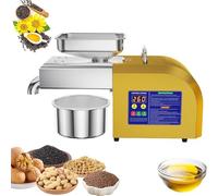 Acero Inoxidable Extractor de Aceite Automático,Prensa de aceite eléctrica,mini almazara de aceites máquina de prensa doméstica Comunitario 9kg/h para cacahuetes, girasoles, aceitunas