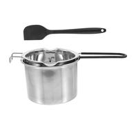 Acero Inoxidable Fundidor de Chocolate con Espátula 400ml | Apto para Baño María, Encaja en Cacerolas Pequeñas, Uso Flexible y Limpieza Fácil, Color Plata Color Aleatorio