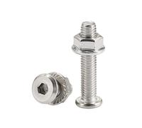 Acero inoxidable M3 M4 M5 M6 M8 M10 M12 cabeza hexagonal plana grande tornillo Allen tuerca con reborde conector de muebles perno de junta de inserción(M4 20pcs 30mm)