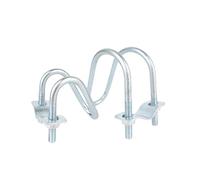 acero inoxidable, M8 galvanizó tamaños dobles de la abrazadera del andamio conector cruzado perno en U tubo doble(25x75mm)