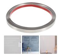 Acero Inoxidable Moldura Plata de Autoadhesiva para Pared y Techo | Acabado Profesional, Corte Fácil, Uso Versátil en Salón y Baño, Estilo Moderno, Perfil Elegante
