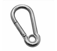 Acero inoxidable Mosquetón con Ojo Forma A Carabina V4A Hebilla Aavegación Llavero Gancho Al Aire Libre Cámping Outdoor, Tamaño:10 mm x 100 mm - 2 piezas